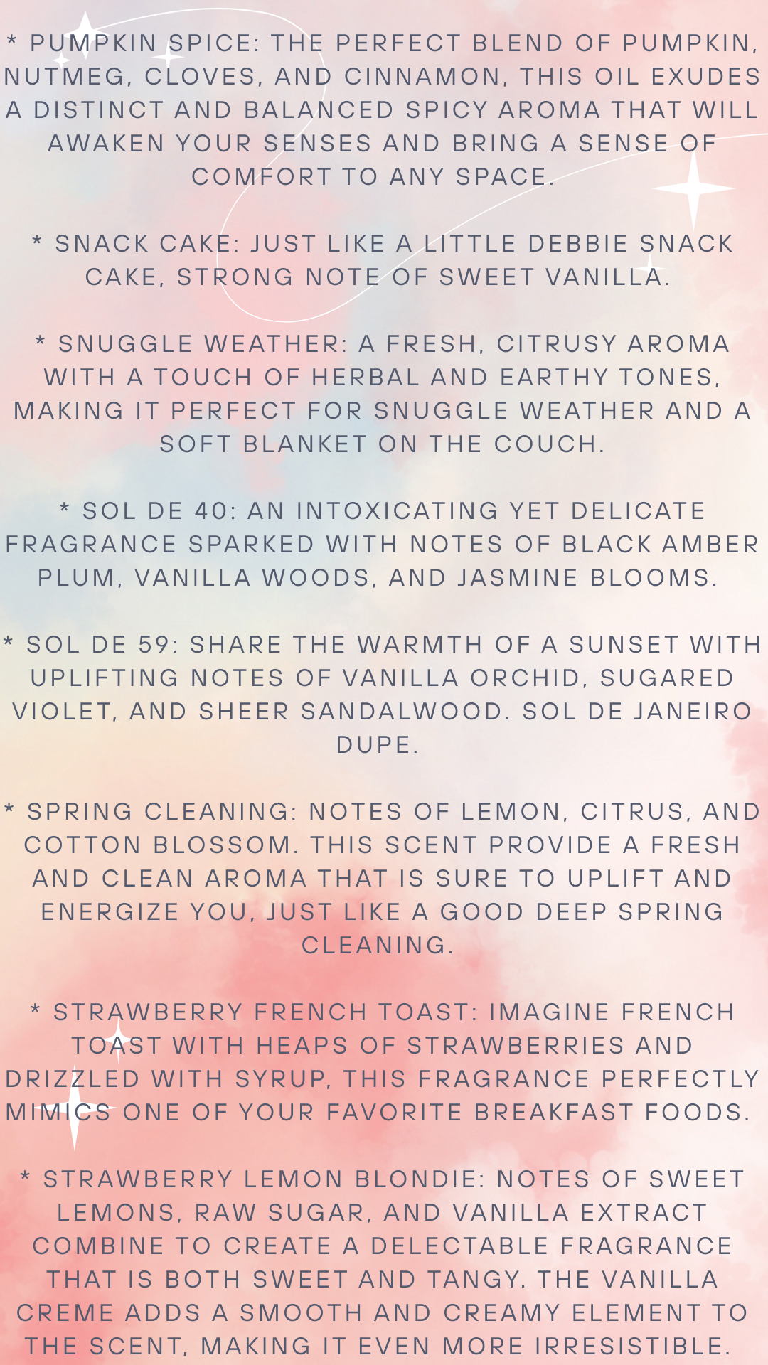 Scent Descriptions!