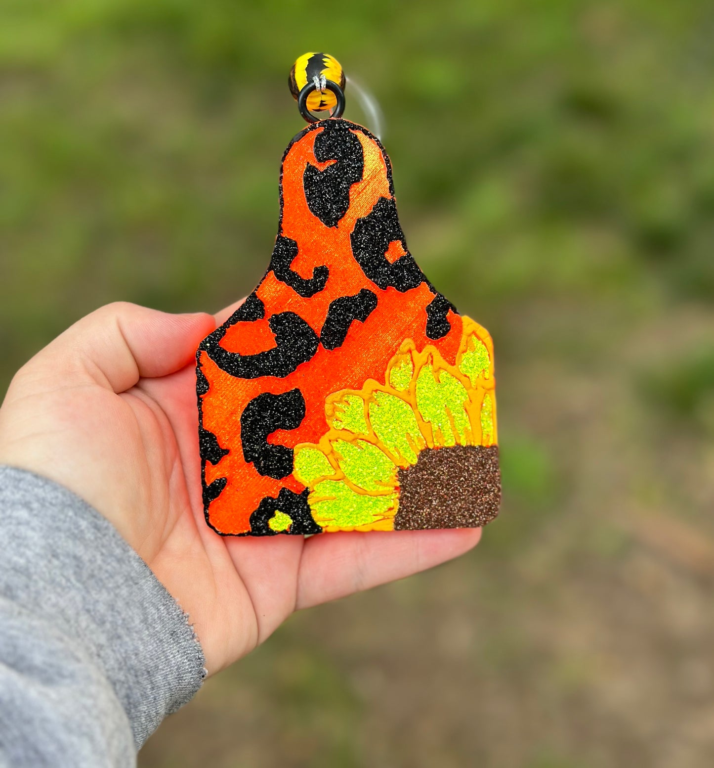 Sunflower Cheetah Cow Tag