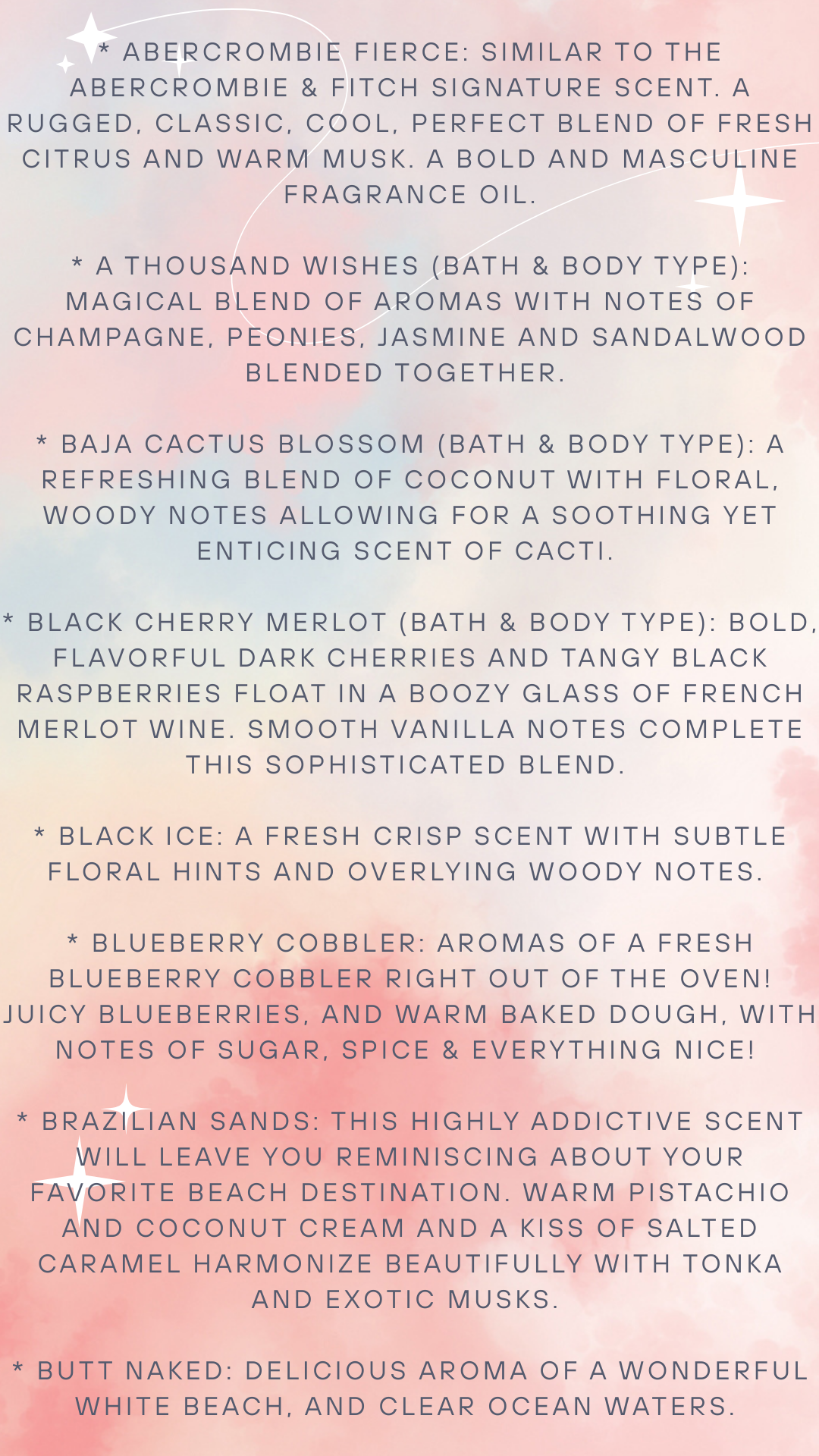 Scent Descriptions!